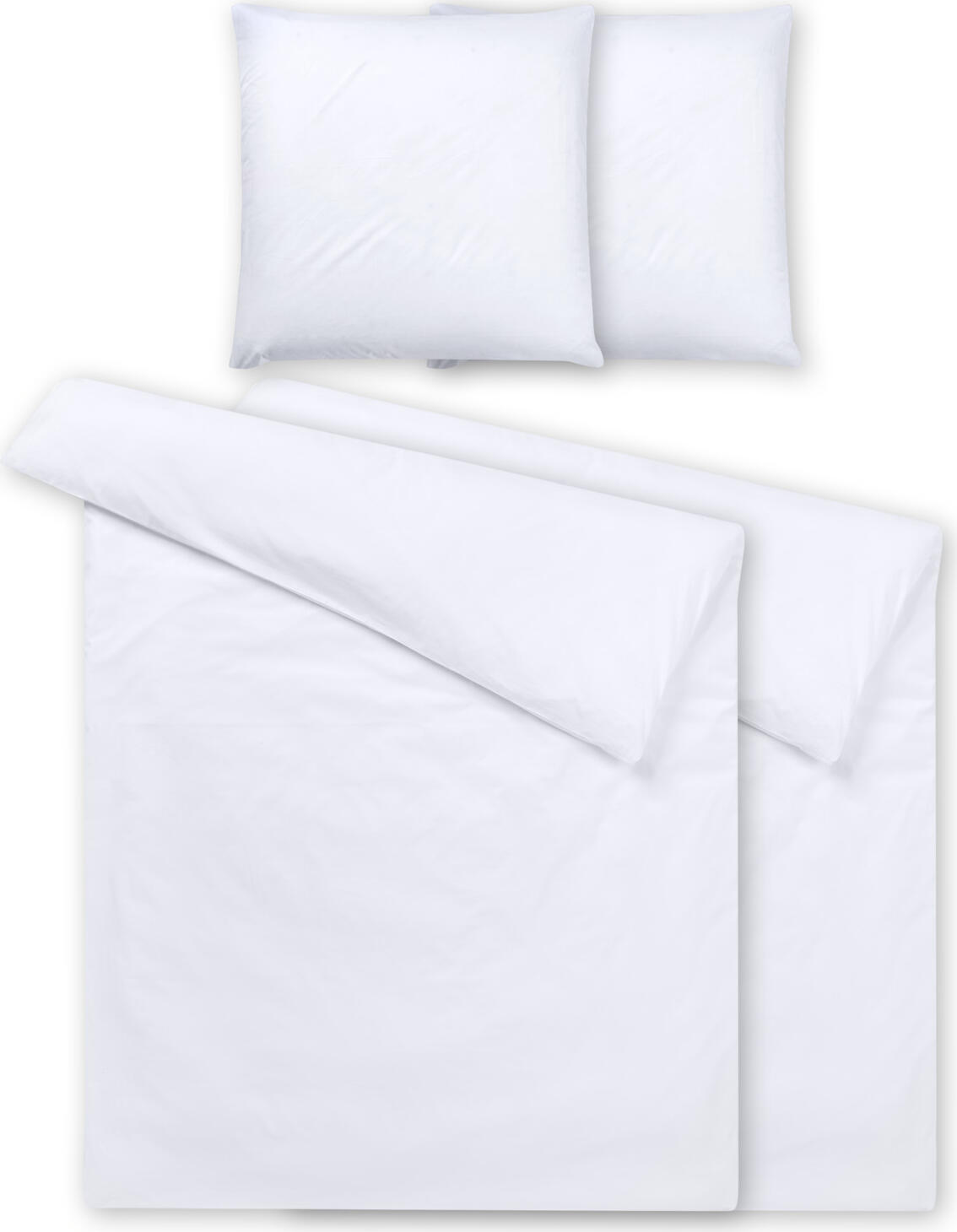 PULSIVA LUSINI Solutions GmbH Bed linen set Parma Bettwäsche-Set Parma Bed linen set Parma; 135x200 cm (WxL), 80x80 cm (LxW); white; 2 set / pack Bettwäsche-Set Parma; 135x200 cm (BxL), 80x80 cm (LxB); weiß; 2 Set(s) / Pack 100% cotton. Weight approx. 100 g/m². Stylish bed linen made of fine-threaded, dense percale fabric. The bed set offers pleasant sleeping comfort. With hotel closure. Fits after the first wash. Thread count (TC) thread density: 170 threads per inch. Weave type: Percale 100 % Baumwolle. Gewicht ca. 100 g/m². Stilvolle Bettwäsche aus feinfädigem, dichtem Perkalgewebe. Die Bettgarnitur bietet einen angenehmen Schlafkomfort. Mit Hotelverschluss. Passt nach der ersten Wäsche. Thread Count (TC) -Fadendichte: 170 Fäden je Inch Webart: Perkal