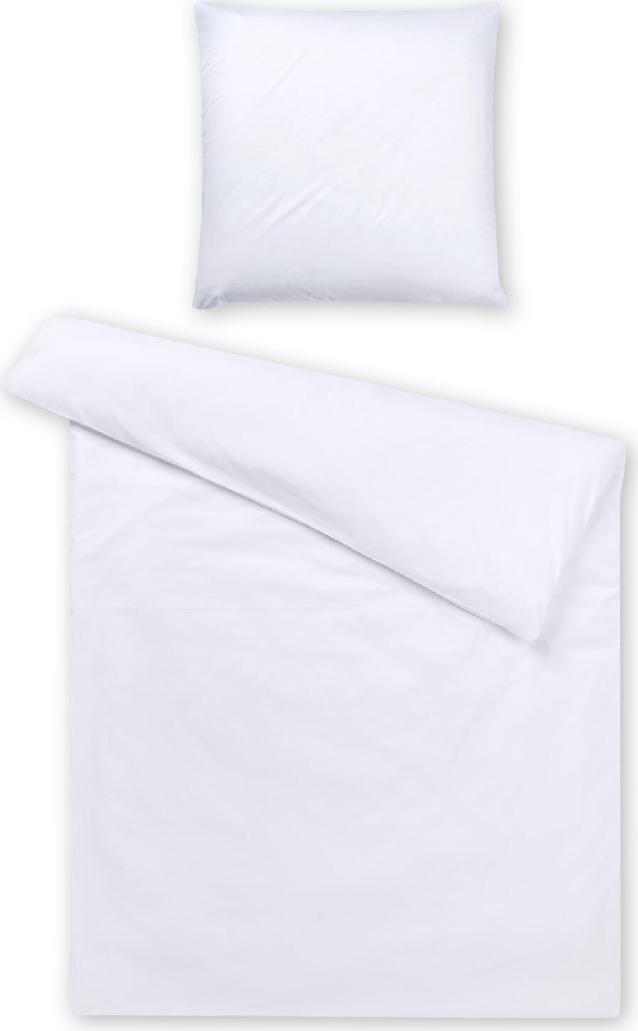 PULSIVA Parma Bed Linen Set, 100% Cotton Percale, 170 TC, White, Duvet Cover 135x200 cm, Pillowcase 80x80 cm, Hotel Closure, OEKO-TEX Standard 100