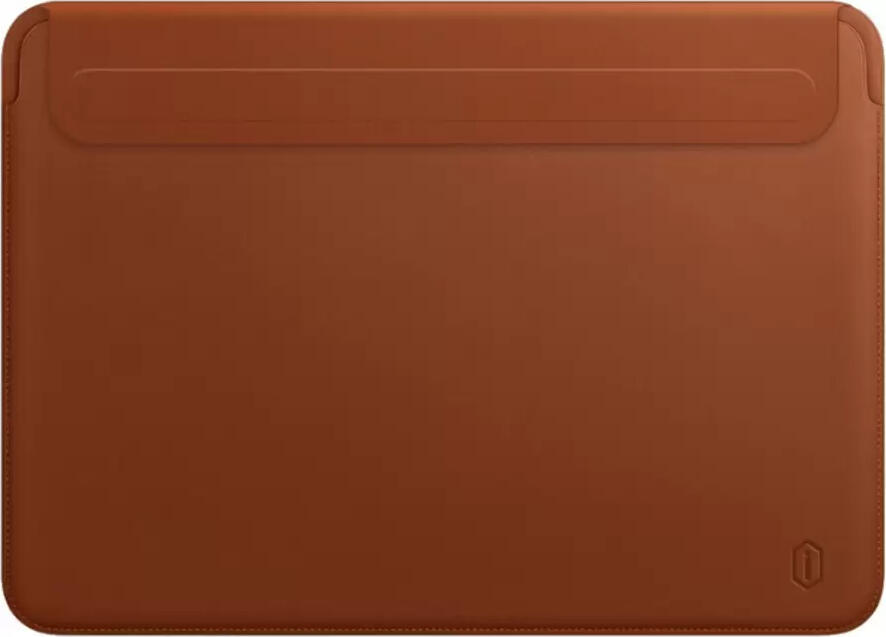 Wiwu Skin Pro II 13" Laptop Sleeve, Brown Eco-friendly PU Leather Envelope Case with Microfiber Lining, Water-resistant Slim Protection for 13-inch Laptops