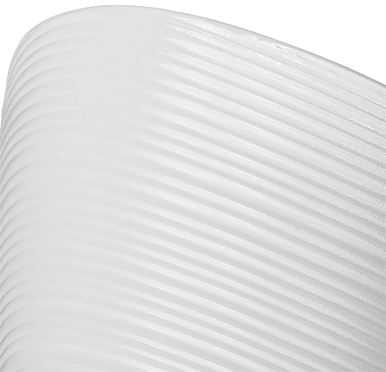 Bormioli Rocco Prometeo Oval Bowl, 2300ml Tempered Glass, Stackable, Microwave and Dishwasher Safe, Grooved Design, White