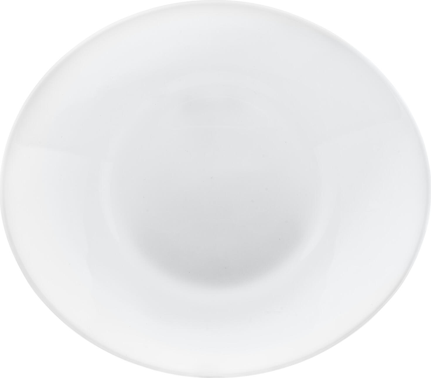 Bormioli Rocco Bormioli Luigi S.p.A. Plate Prometeo flat Teller Prometeo flach Plate Prometeo flat; 22x19.5x2.6 cm (LxWxH); white; oval; 24 piece / pack Teller Prometeo flach; 22x19.5x2.6 cm (LxBxH); weiß; oval; 24 Stück / Pack Plate made of tempered glass. Stacking glass, microwaveable and dishwasher safe. Teller aus Hartglas. Stapelglas, mikrowellengeeignet und spülmaschinenfest.