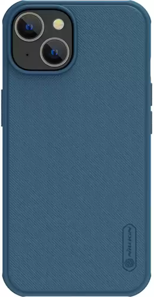 Nillkin Super Frosted Shield Pro Case for iPhone 14, Blue, Hybrid TPU PC Shockproof Cover with Anti-Slip Bumpy Dot Texture and Corner Airbags