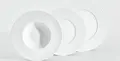 VEGA Taifun Porcelain Flat Plate, 23 cm, 6 pcs, White with Extravagant Relief Rim Pattern, Dishwasher and Microwave Safe