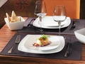 VEGA Bali Square Flat Plate, White Porcelain, 30 x 30 x 1.8 cm, Dishwasher and Microwave Safe, Food-Safe Design