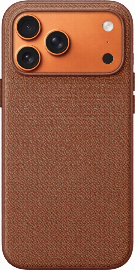 Husa Funshare Woven Magnetica pentru iPhone 17 Pro Max, Silicon Moale cu Textura din Material Impletit Canvas, Profil Slim, Protectie Camera, Maro