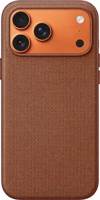 Husa Funshare Woven Magnetica pentru iPhone 17 Pro Max, Silicon Moale cu Textura din Material Impletit Canvas, Profil Slim, Protectie Camera, Maro