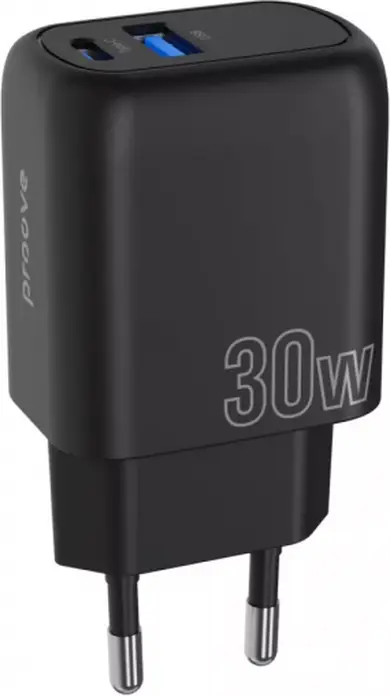 Incarcator Rapid Proove Power Plus 30W, Porturi Duale USB-C si USB-A, Suport PD 3.0 si QC 3.0, Chip Inteligent cu Protectie, Priza EU