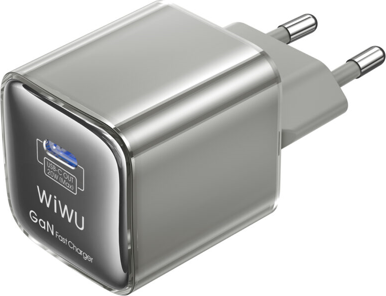 Incarcator Rapid WiWU Jello Wi-U030 20W GaN USB-C Power Delivery PD, Priza EU, Protectie Supracalire si Supracarcare pentru iPhone, iPad si Android