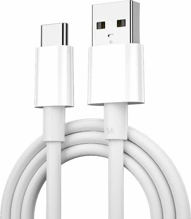 WiWU Wi-C007 USB-A to USB-C Fast Charging Cable, 5A Current, 1m Length, Reinforced Braiding TPE PC Material, Data Transfer, White