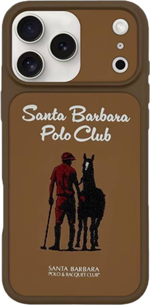 Husa Santa Barbara Polo Club Questa din Piele Naturala pentru iPhone 17 Pro Max, Compatibila MagSafe, Design Vintage cu Broderie, Protectie Impact