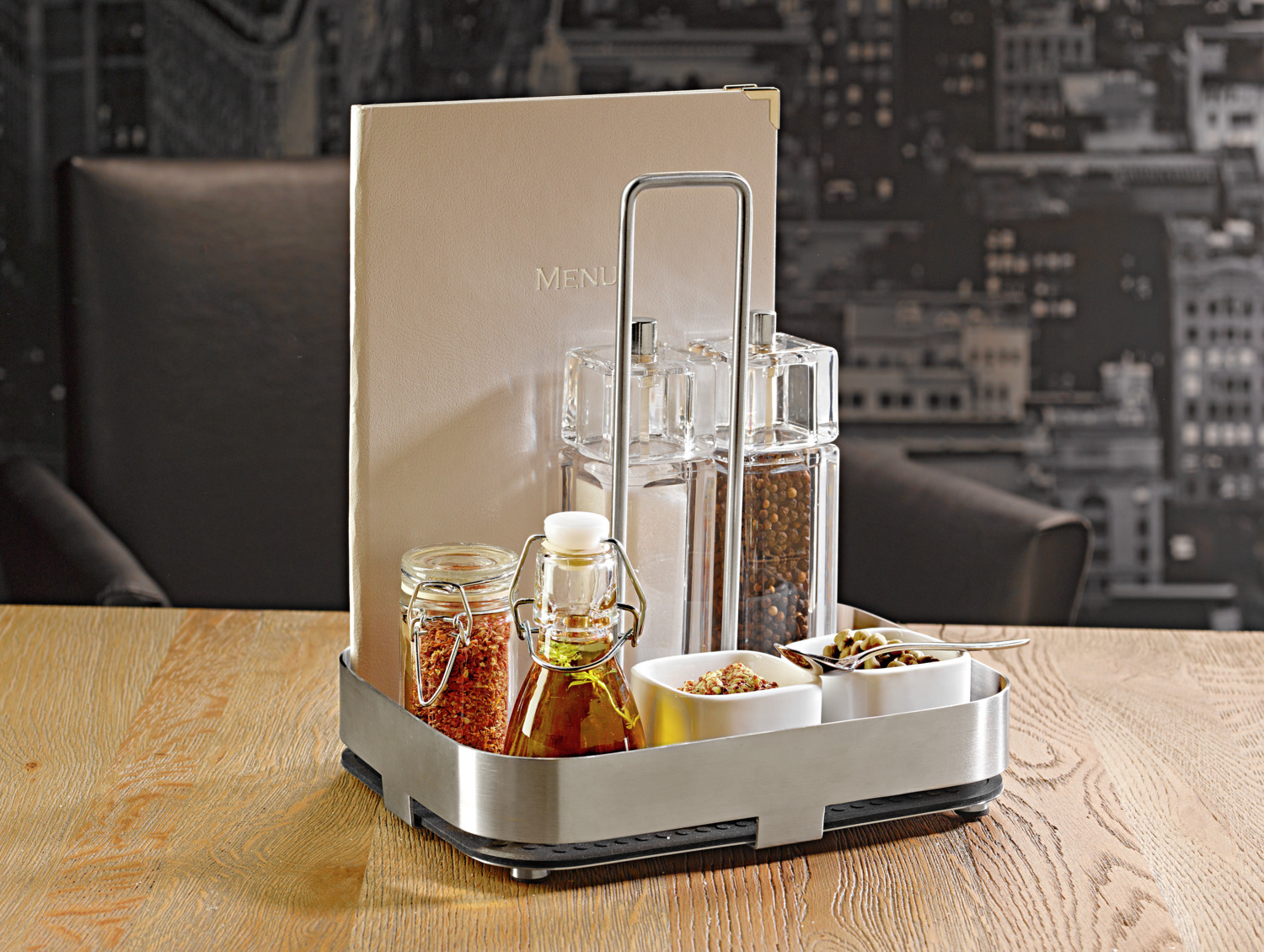 VEGA Walker Angular Salt Mill, Ceramic Grinder, Transparent Acrylic Glass, 4.5 x 16.5 x 4.5 cm, Durable and Functional