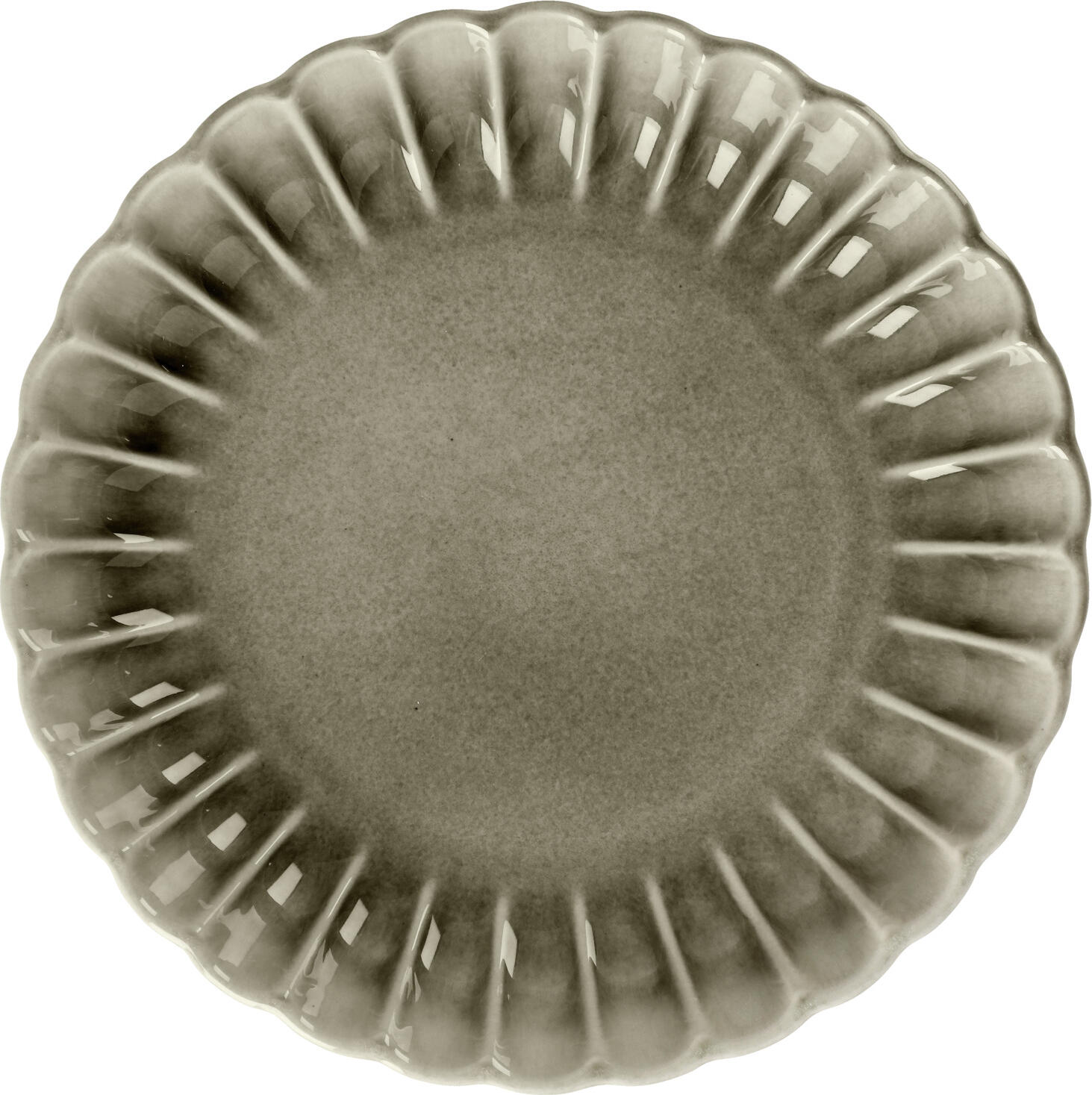 VEGA Flora Deep Plate, 23 cm Porcelain Pasta Bowl with Floral Relief, Grey, Dishwasher and Microwave Safe, 300 ml