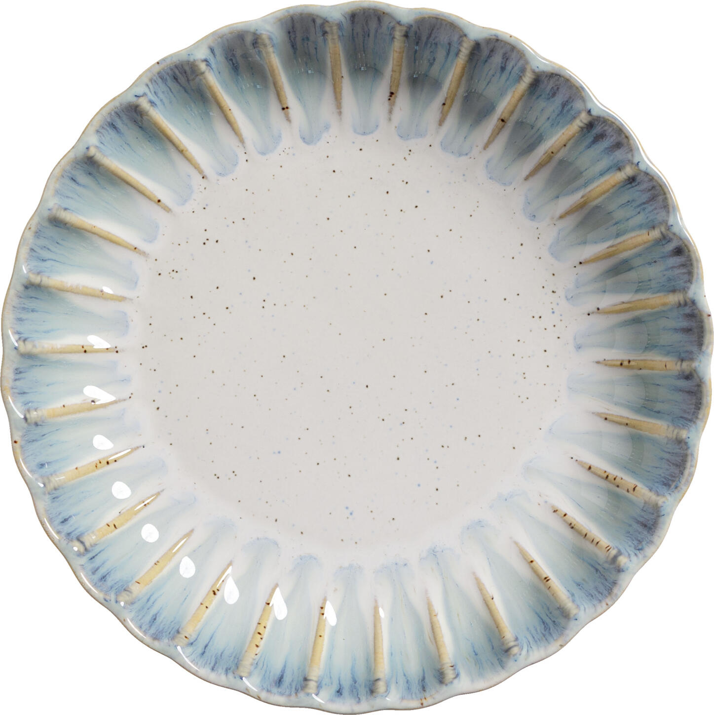 VEGA Flora Porcelain Deep Plate, 23 cm Diameter, 300 ml Capacity, Floral Relief Design, Blue/Beige, Dishwasher and Microwave Safe