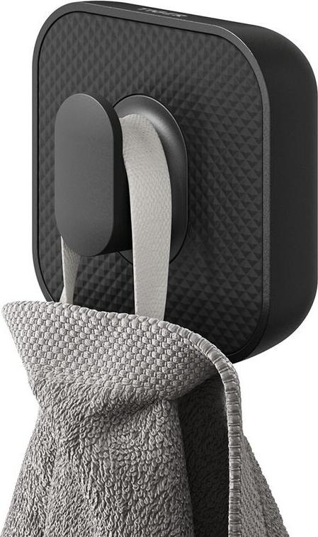 Cuier proasobat TIGER Carv Mare, Negru, ABS si Zamac, 3 x 5.2 x 3 cm, Compatibil cu instalare fara gaurire TigerFix 1