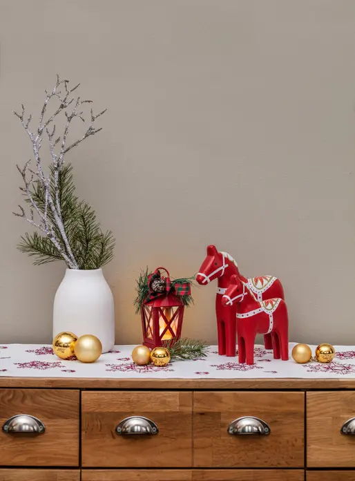 Vega Pegah Decorative Branch, Plastic Winter Decoration, Brown and White, 25 x 80 cm
