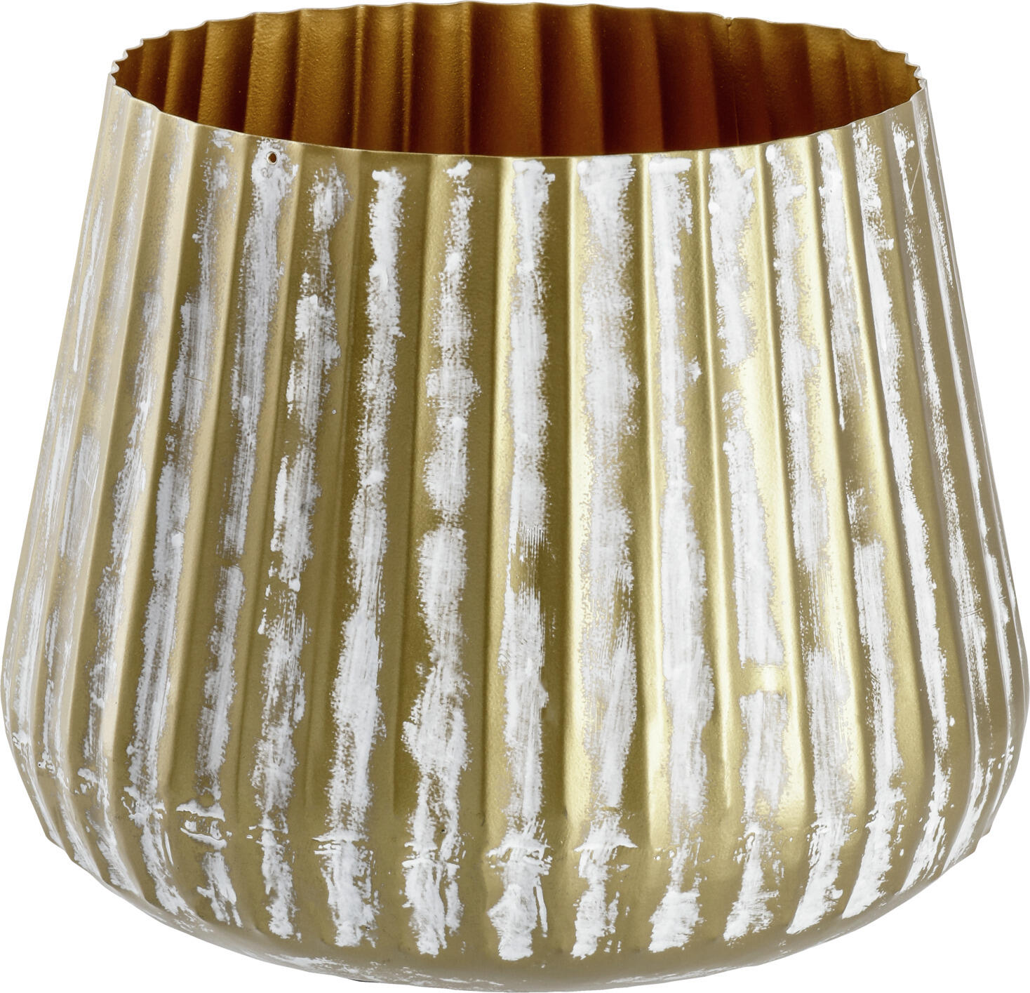 unknown LUSINI Solutions GmbH Planter Enija small Übertopf Enija klein Planter Enija small; 21x21 cm (ØxH); beige/golden Übertopf Enija klein; 21x21 cm (ØxH); beige/gold Aluminum vintage planter for indoors. Vintage Übertopf für Indoor, aus Aluminium.