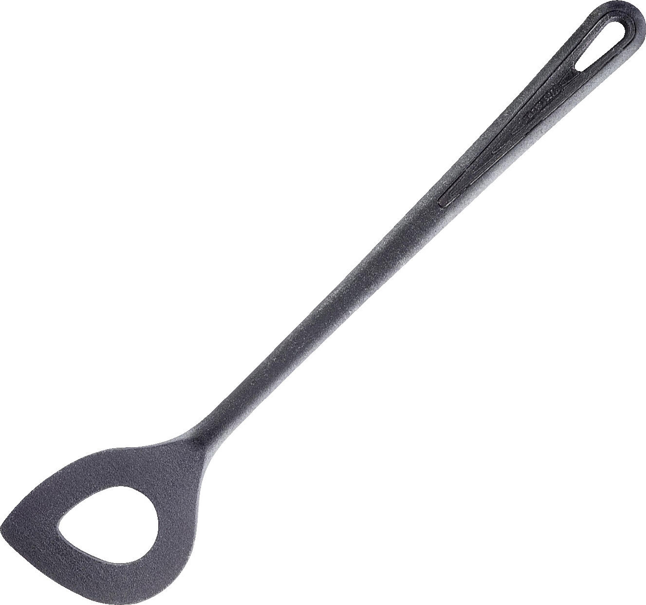 Westmark Gentle Pointed Hole Spoon, High-Quality Polyamide Non-Scratch Cooking Spoon, Heat Resistant to 210°C, 30x6 cm, Black