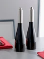VEGA Nutima Salt and Pepper Mill Set, Lacquered Wood and Stainless Steel, Black, Ceramic and Carbon Steel Grinders, with S and P Markings