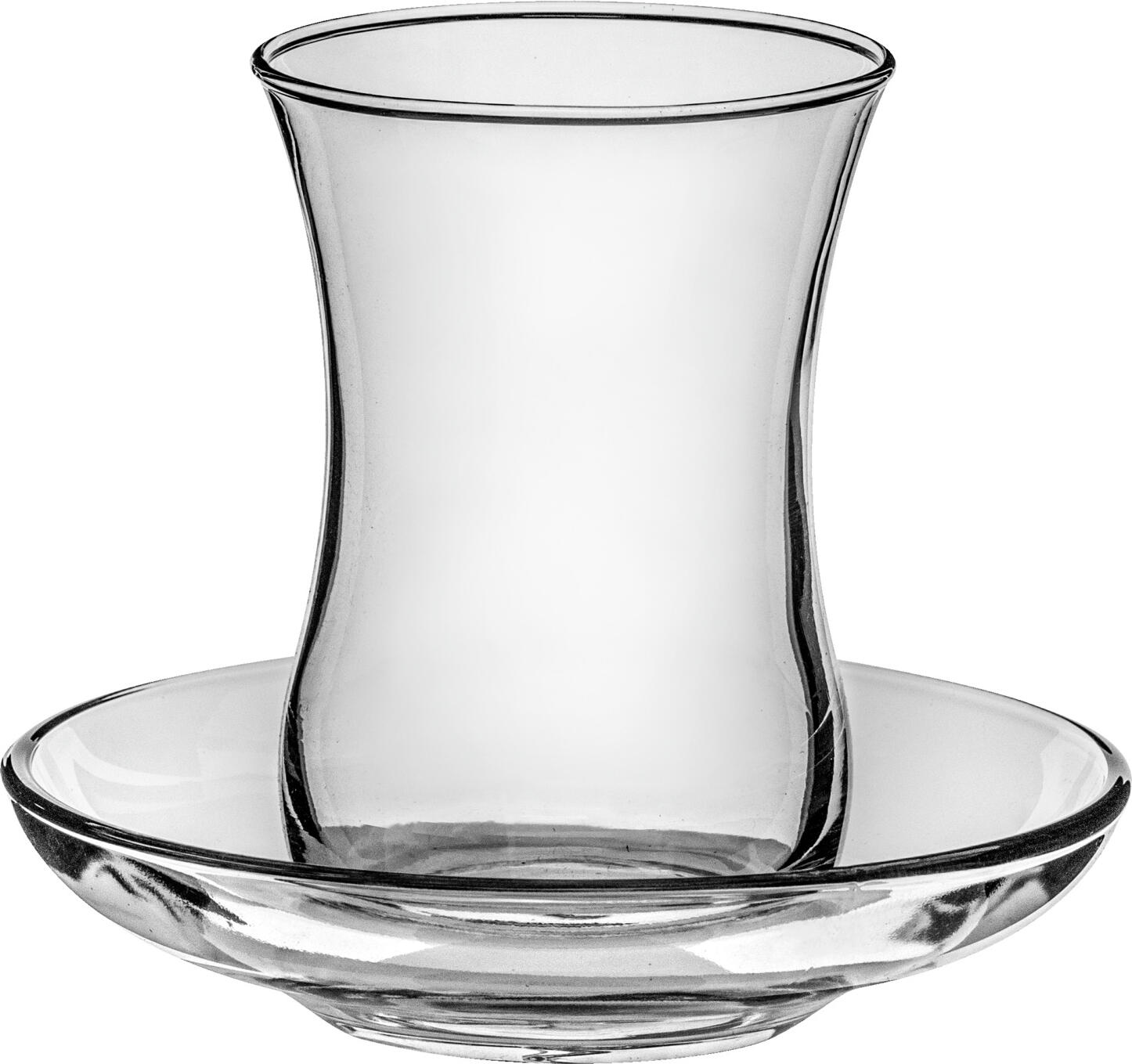 LAV Klassik Glass Saucer, Transparent, 10.2 cm Diameter, Dishwasher Safe, HORECA Range