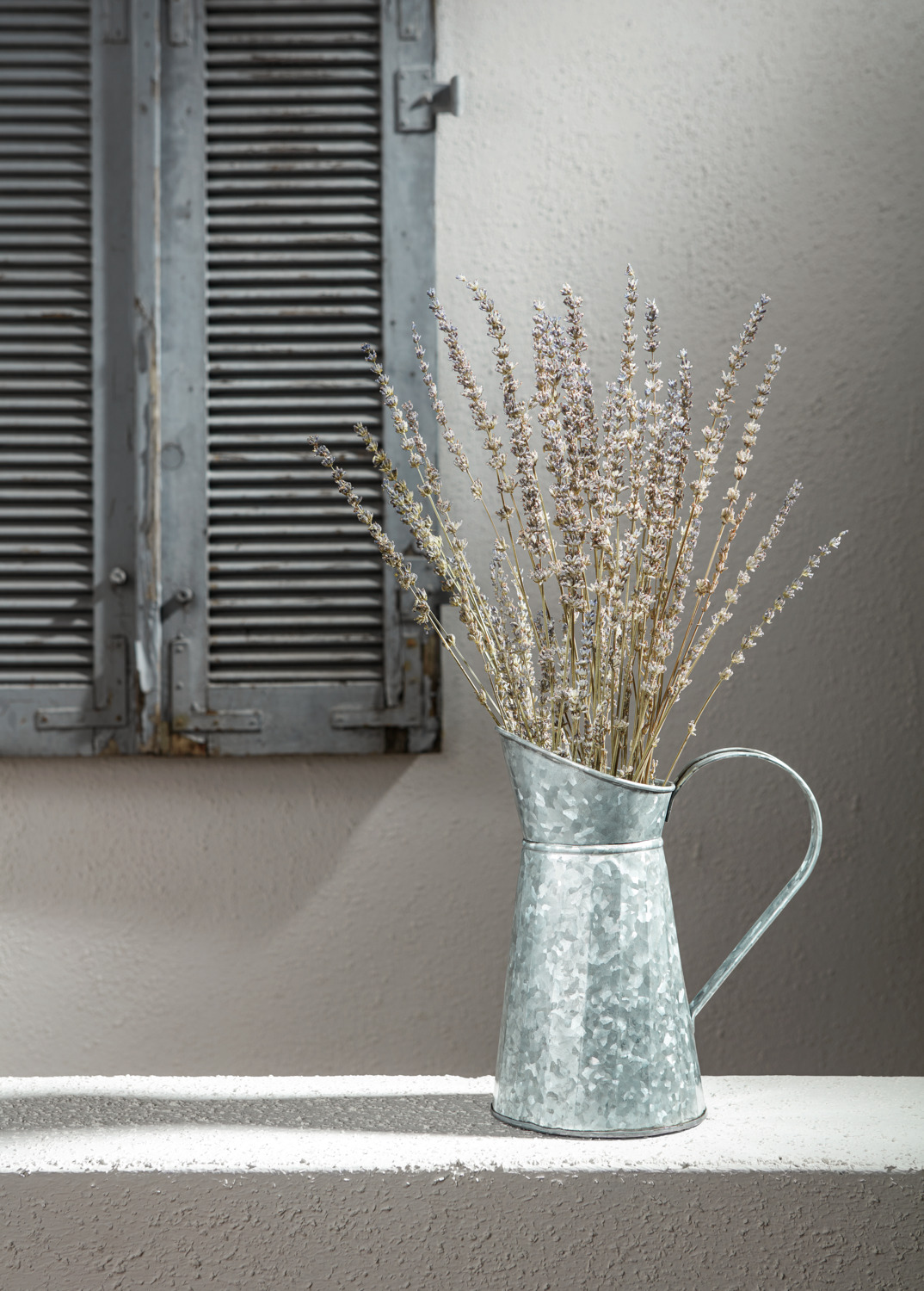 Vega Nelli Decorative Milk Jug, Galvanized Iron, Antique Metal Grey, 22 x 15 x 28 cm