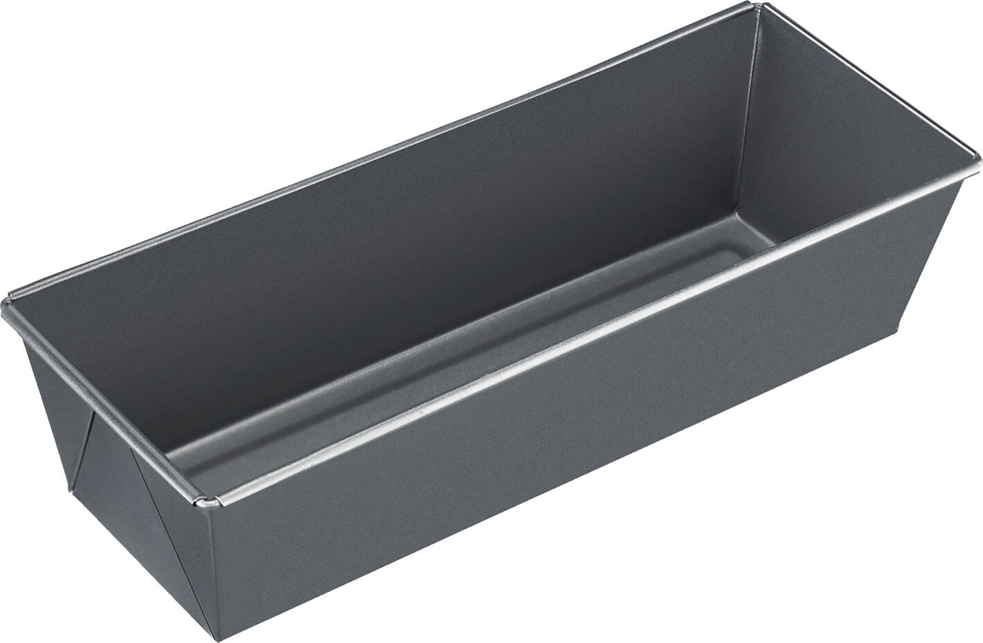 Westmark Westmark GmbH Loaf tin Back Klassiker Königskuchenform Back Klassiker Loaf tin Back Klassiker; 11.5x31x7.7 cm (LxWxH); anthracite; rectangular Königskuchenform Back Klassiker; 11.5x31x7.7 cm (LxBxH); anthrazit; rechteckig 30 cm loaf tin. High-quality non-stick coating for easily release from the tin. Heat-resistant up to 230 °C. Not dishwasher-safe. 30 cm Königskuchenform. Hochwertige Antihaftbeschichtung zum einfachen Auslösen aus der Form. Hitzebeständig bis 230 °C. Nicht spülmaschinengeeignet.
