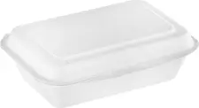NATUREStar Sugar cane lunch box Nature V rectangular Zuckerrohr-Lunchbox Nature V rechteckig Sugar cane lunch box Nature V rectangular; 450 ml, 17x12.5x4.9 cm (LxWxH); white; rectangular; 50 piece / pack Zuckerrohr-Lunchbox Nature V rechteckig; 450 ml, 17x12.5x4.9 cm (LxBxH); weiß; rechteckig; 50 Stück / Pack With attached hinged lid. Made from high-quality, environmentally friendly bagasse, a waste product of sugar production. The tableware is shapely, lightweight and yet stable. Meets all requirements of EN 13432 and guarantees compostability. Stackable, waterproof, fat and oil resistant, heat and cold resistant, microwaveable up to 90 °C. Diese Lunchbox mit anhängendem Klappdecke besteht aus Bagasse, einem Abfallprodukt der Zuckerproduktion. Dadurch ist die Box 100 % recyclebar und umweltschonend. Sie eignet sich hervorragend für den Kühlschrank oder die Mikrowelle und ist hitzebeständig bis 100 °C. Die Einweg-Lunchbox ist wasserresistent, öl- und fettbeständig, stapelbar und daher sehr platzsparend. Erfüllt alle Ansprüche der EN 13432 und garantiert die Kompostierbarkeit