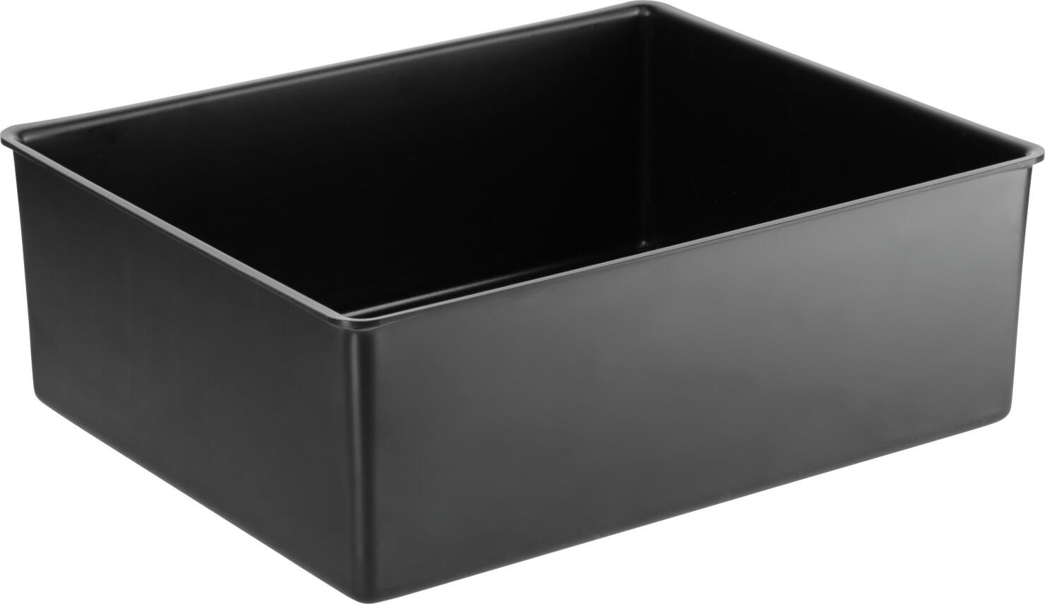 VEGA Anza Base Container GN 1/2, Stackable Rectangular Plastic Base Tray, 31.7 x 25.5 x 11 cm, Heat Resistant to 70°C, Black