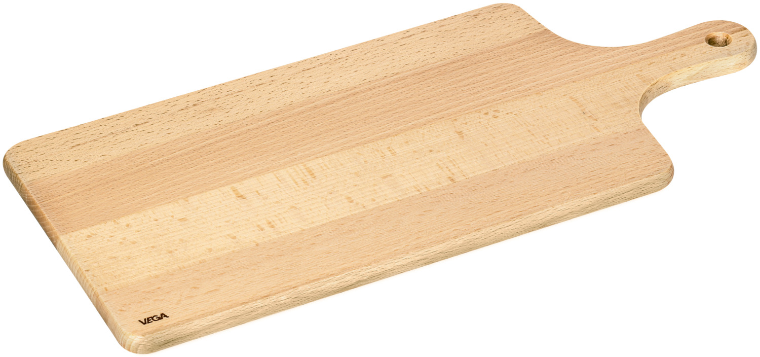 VEGA LUSINI Solutions GmbH Serving board Rusty rectangular Servierbrett Rusty rechteckig Serving board Rusty rectangular; 32.5x19.5x1.2 cm (LxWxH); beech; rectangular Servierbrett Rusty rechteckig; 32.5x19.5x1.2 cm (LxBxH); buche; rechteckig This high-quality serving board, made from oiled beech or acacia wood, impresses with its natural look and robust construction. The practical handle with a hanging hole ensures comfortable handling and space-saving storage. The wooden board is food-safe and is ideal for stylishly serving food, bread, cheese, antipasti or finger food. On request, the serving board can be individually engraved, making it an excellent gift idea for weddings, birthdays or corporate gifts. All dimensions refer to the board without the handle. Product details: * Serving board made from oiled beech or acacia wood * Practical handle with hanging hole * Food-safe * Can be personalised with an engraving * Not dishwasher-safe – hand washing recommended Dieses hochwertige Speisenbrett aus geöltem Buchen- oder Akazienholz überzeugt durch seine natürliche Optik und robuste Verarbeitung. Der praktische Griff mit Aufhängeloch sorgt für eine komfortable Handhabung und eine platzsparende Aufbewahrung. Das Holzbrett ist lebensmittelecht und eignet sich ideal zum stilvollen Servieren von Speisen, Brot, Käse, Antipasti oder Fingerfood. Auf Wunsch kann das Servierbrett individuell graviert werden und ist damit auch eine hervorragende Geschenkidee für Hochzeiten, Geburtstage oder Firmenpräsente. Alle Maßangaben beziehen sich auf das Brett ohne Griff. Produktdetails: * Speisenbrett aus geöltem Buchen- oder Akazienholz * Praktischer Griff mit Aufhängeloch * Lebensmittelecht * Individuell gravierbar * Nicht spülmaschinengeeignet – Handwäsche empfohlen