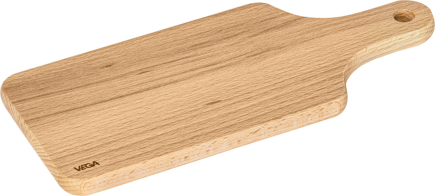 VEGA Rusty rectangular Serving Board, Oiled Beech Wood, 18.5 x 11.5 x 1.2 cm, with Handle and Hanging Hole, Food-Safe