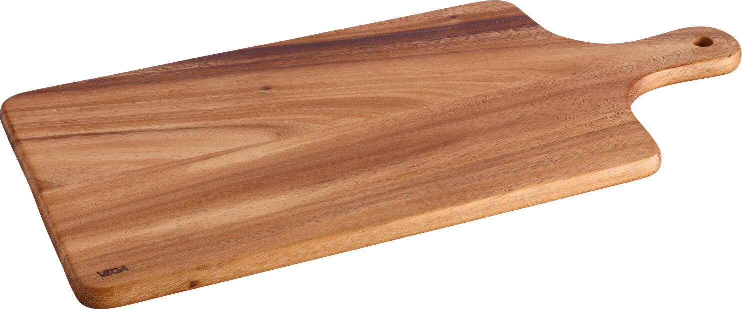 VEGA Rusty Rectangular Serving Board, Oiled Acacia Wood, 32.5 x 19.5 x 1.2 cm, Integrated Handle with Hanging Hole, Food-Safe