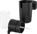 Dispensator de sapun de perete TIGER Carv, 175ml, Plastic ABS si Metal Zamac, Negru, Design Organic cu Nervuri, Compatibil cu TigerFix 1
