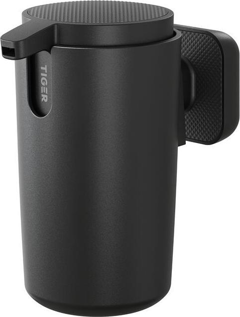 Dispensator de sapun de perete TIGER Carv, 175ml, Plastic ABS si Metal Zamac, Negru, Design Organic cu Nervuri, Compatibil cu TigerFix 1