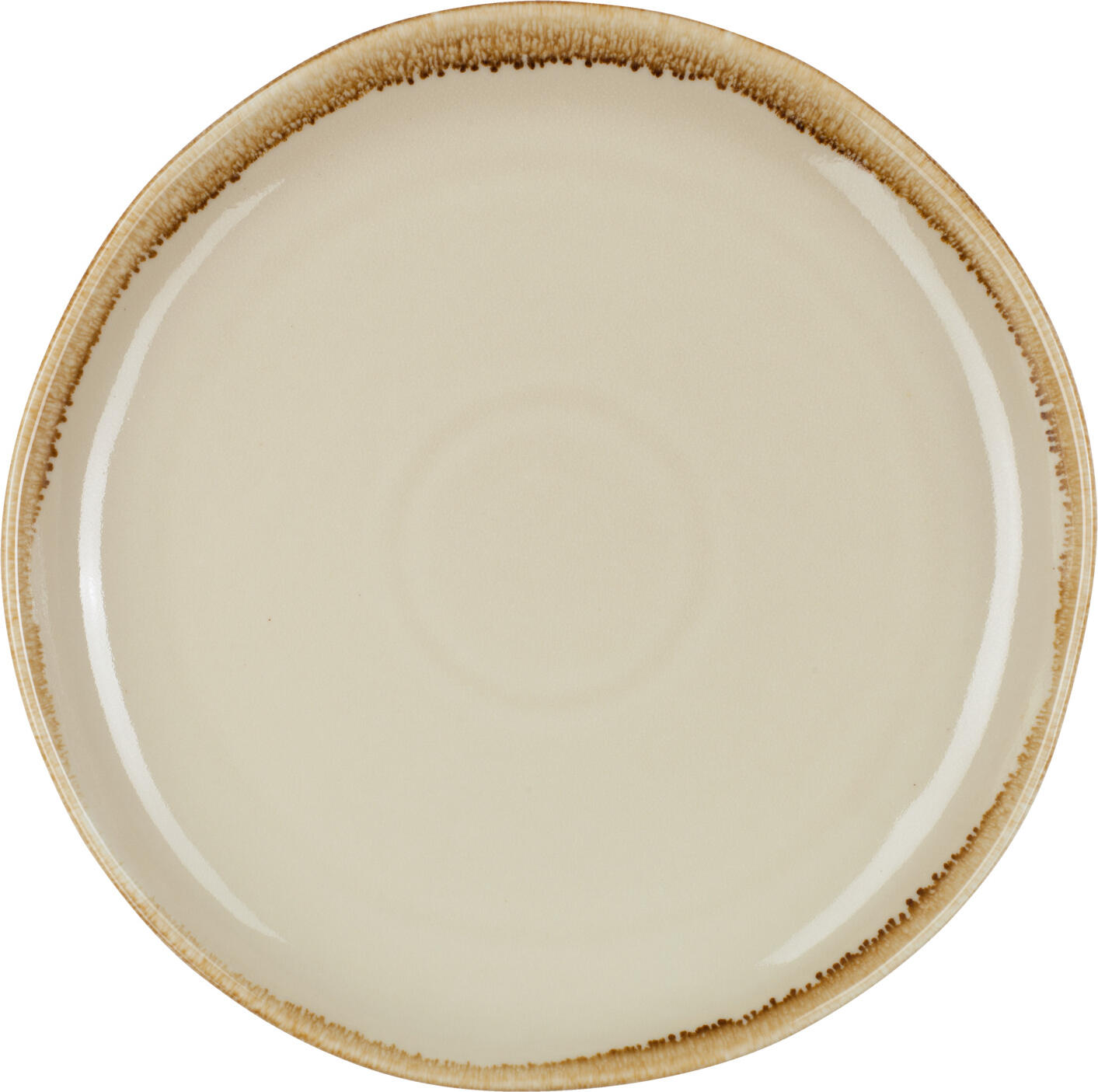 PULSIVA LUSINI Solutions GmbH Plate Glaze 2.0 flat Teller Glaze 2.0 flach Plate Glaze 2.0 flat; 27 cm (Ø); sand; round; 6 piece / pack Teller Glaze 2.0 flach; 27 cm (Ø); sand; rund; 6 Stück / Pack Flat plate made of glazed porcelain in round shape. With slightly irregular colored decorative rim. Without flag. In various colors. Suitable for dishwasher. Not microwaveable. Flacher Teller aus glasiertem Porzellan in runder Form. Mit leicht unregelmäßigem, farbigem Zierrand. Ohne Fahne. In verschiedenen Farben. Spülmaschinengeeignet. Nicht mikrowellengeeignet.
