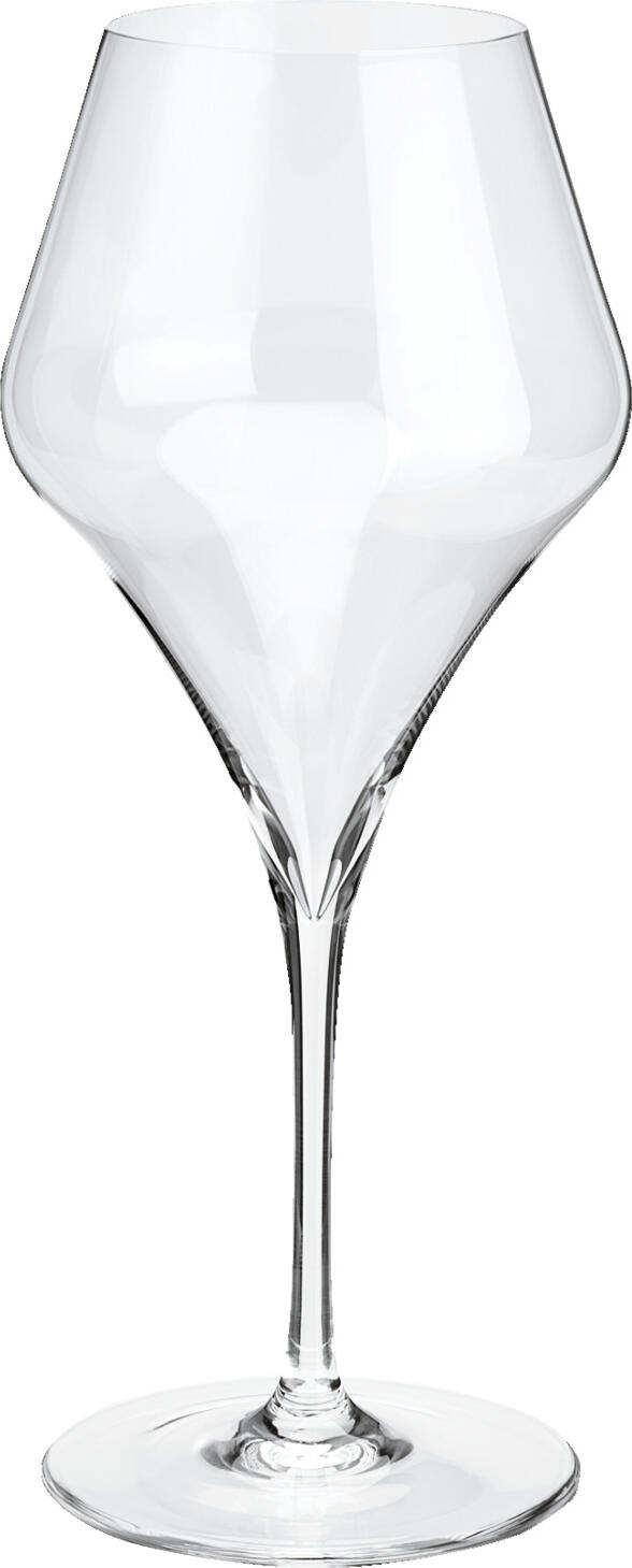 Vega Society Red Wine Glass, 500ml Fine Crystal Glass, 23cm Height, Angular Geometric Design, Polished Rim, Dishwasher Safe