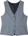 Jobeline Blake Women's Chambray Waistcoat Vest, Size 42, 100% Cotton, 4-Button Placket, Adjustable Back, Pre-washed Finish