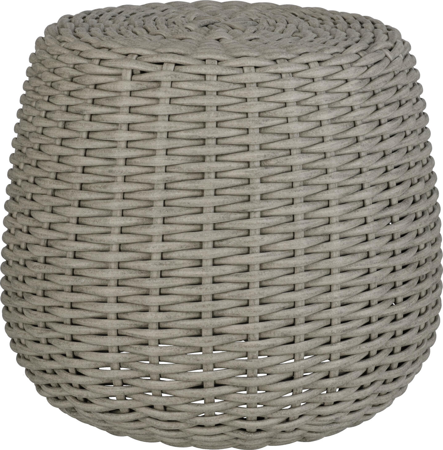 VEGA Tavano Outdoor Pouf and Side Table 2-in-1, Rope Wicker, Aluminium Frame, Grey Mottled, 55cm Diameter, Weatherproof UV-Resistant