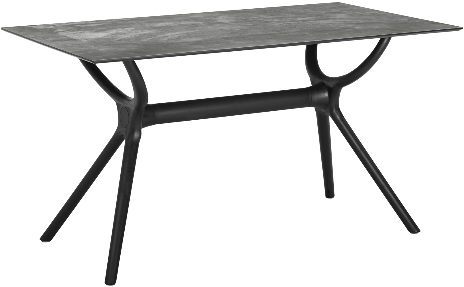 VEGA LUSINI Solutions GmbH Outdoor table Faro Outdoor Tisch Faro Outdoor table Faro; 138x80x74 cm (LxWxH); Table top concrete, base black; rectangular Outdoor Tisch Faro; 138x80x74 cm (LxBxH); Platte beton, Gestell schwarz; rechteckig Outdoor table made of robust HPL table top in combination with table frame in high quality polypropylene with metal reinforced feet. Absolutely weatherproof and easy to clean. Suitable for outdoor use. Table top thickness 1.3 cm. Delivery is disassembled, including mounting hardware. Fixing material is included with the table top. Outdoortisch aus robuster HPL-Tischplatte in Kombination mit Tischgestell in hochwertigen Polypropylen mit metallverstärkten Füßen. Absolut witterungsbeständig und pflegeleicht. Für den Außenbereich geeignet. Tischplattenstärke 1,3 cm. Lieferung erfolgt zerlegt, inklusive Befestigungsmaterial. Befestigungsmaterial liegt dem Tischgestell bei.