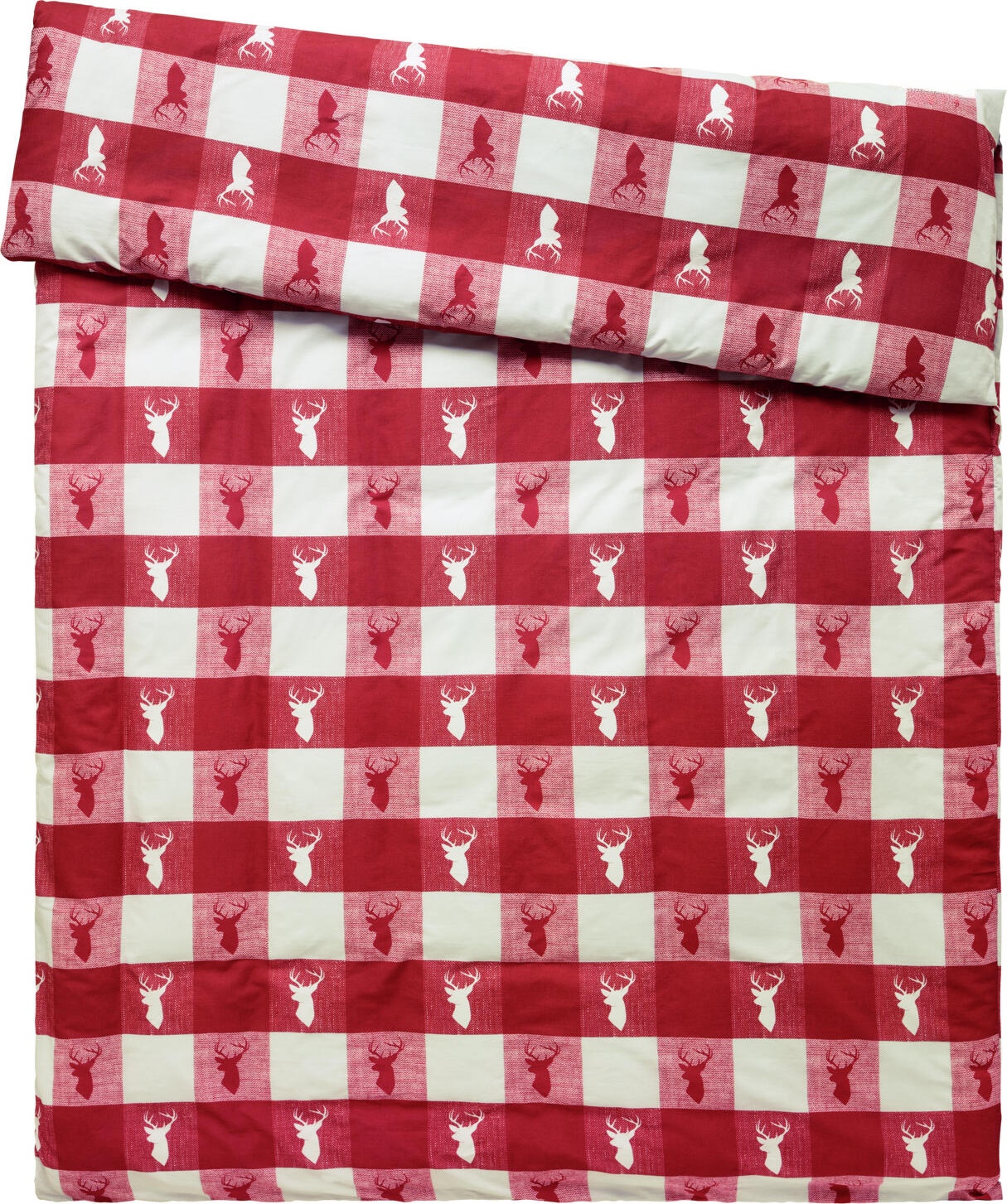 ERWIN M. LUSINI Solutions GmbH Duvet cover Villach Bettbezug Villach Duvet cover Villach; 160x210 cm (WxL); red/white Bettbezug Villach; 160x210 cm (BxL); rot/weiß 100% cotton. Weight approx. 110 g/m². Checked duvet cover with alpine deer design made from durable cotton. Underside of duvet cover is plain. Zipper for quick bedding changes. The bed linen reaches the specified size after three washes. Thread count (TC): 144 threads per inch Weave: Percale 100 % Baumwolle. Gewicht ca. 110 g/m². Karierter Bettbezug mit alpinem Hirsch-Design aus strapazierfähiger Baumwolle. Unterseite des Bettbezugs in Uni. Reißverschluss für schnelles beziehen. Die Bettwäsche erreicht nach dreimaligem Waschen die angegebene Größe. Thread Count (TC) -Fadendichte: 144 Fäden je Inch Webart: Perkal