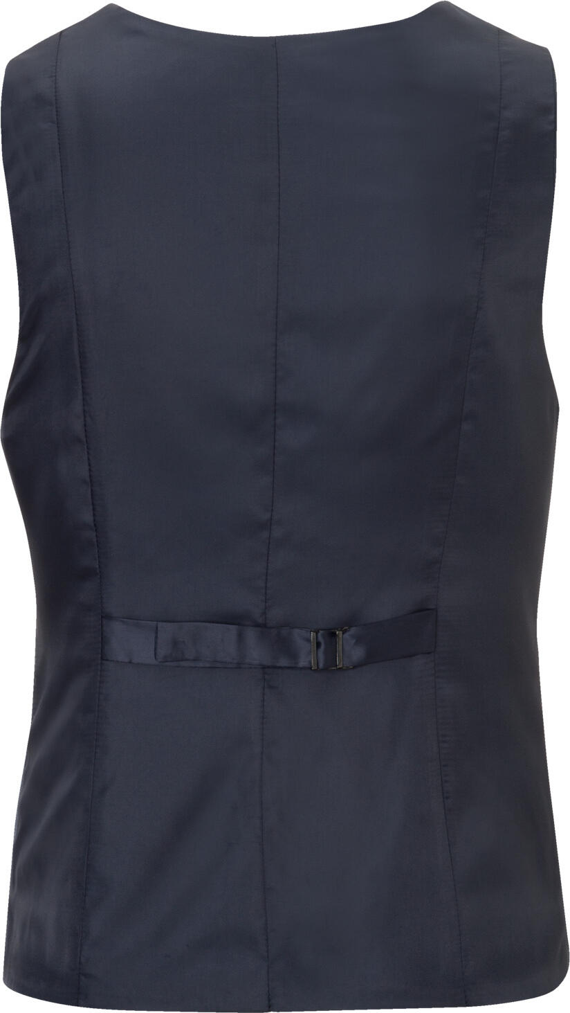 Jobeline Blake Women's Chambray Waistcoat Vest, Size 50, 100% Cotton, 4-Button Placket, Adjustable Back, Pre-washed Finish