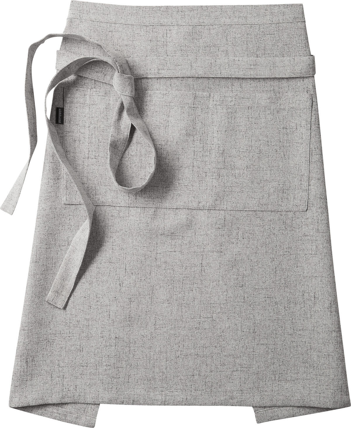 JOBELINE Mora Waist Apron, 60 x 100 cm, 100% Polyester Linen Look, Wrinkle-Resistant, 2 Front Pockets and 2 Pen Pockets, Light-grey, OEKO-TEX Standard 100