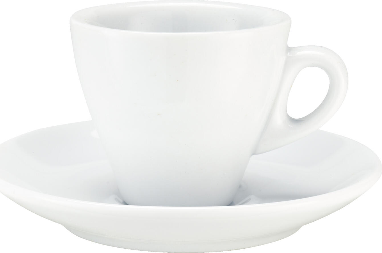 PULSIVA Joy 2.0 Espresso Saucers, White Porcelain, 12.5 cm Diameter, Dishwasher and Microwave Safe, Stackable and Robust Design