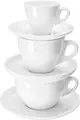 PULSIVA Joy 2.0 Espresso Saucers, White Porcelain, 12.5 cm Diameter, Dishwasher and Microwave Safe, Stackable and Robust Design