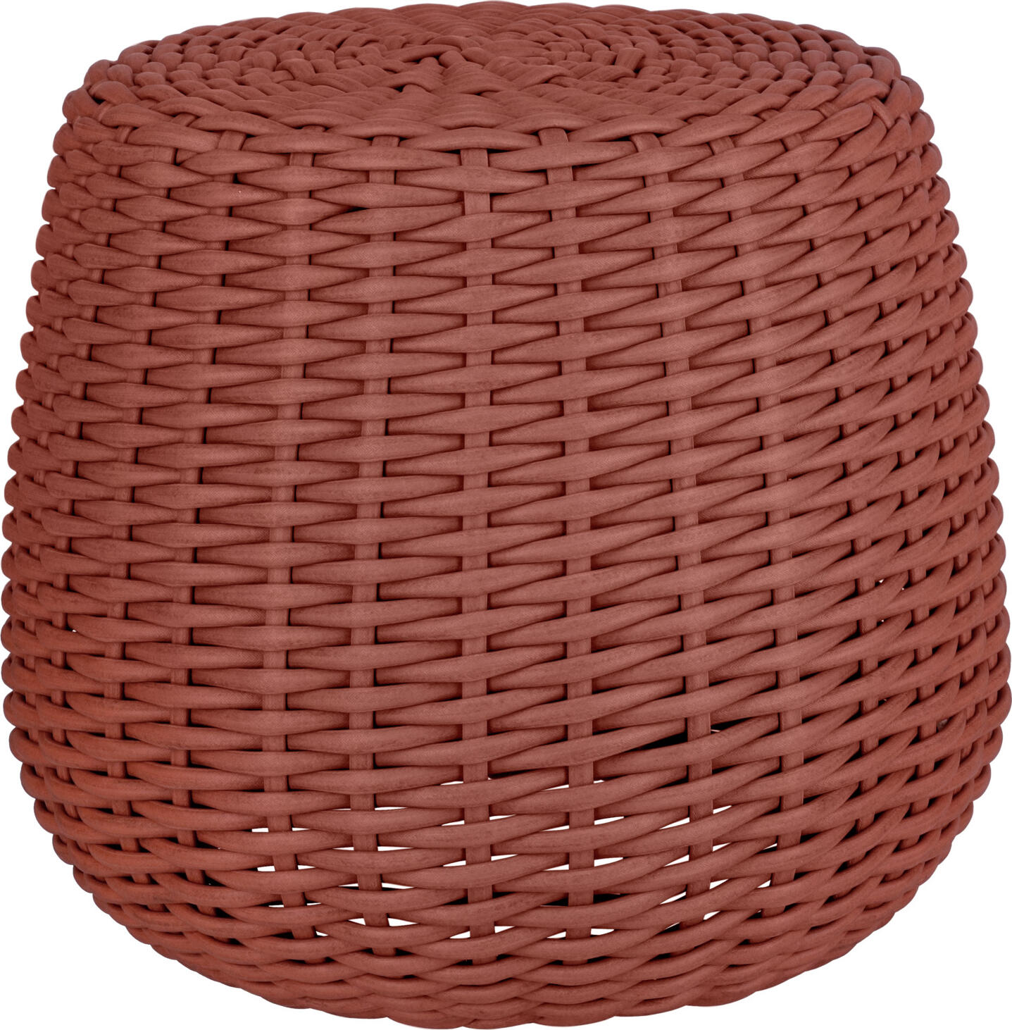 VEGA Tavano Outdoor Pouf and Side Table 2-in-1, Rope Wicker, Aluminium Frame, 55cm Diameter x 50cm Height, Weatherproof UV-Resistant, Terracotta