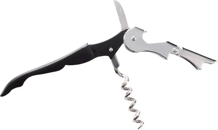 Pulsiva Basic Waiter's Knife, Stainless and Carbon Steel Body, Plastic Handle, with Foil Knife, Dishwasher Safe, 12.2 x 1.3 x 3 cm