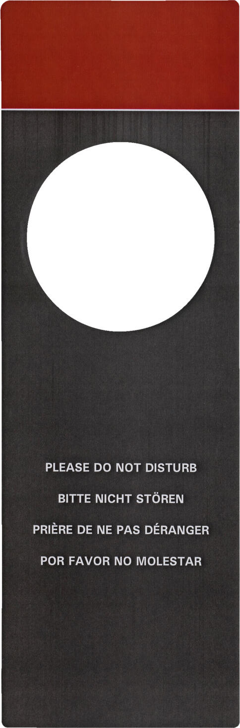 PULSIVA Hotel Door Hanger Rectangular Cardboard Double-Sided Do Not Disturb and Please Clean Room Signs, 23.8 x 7.8 cm, Black