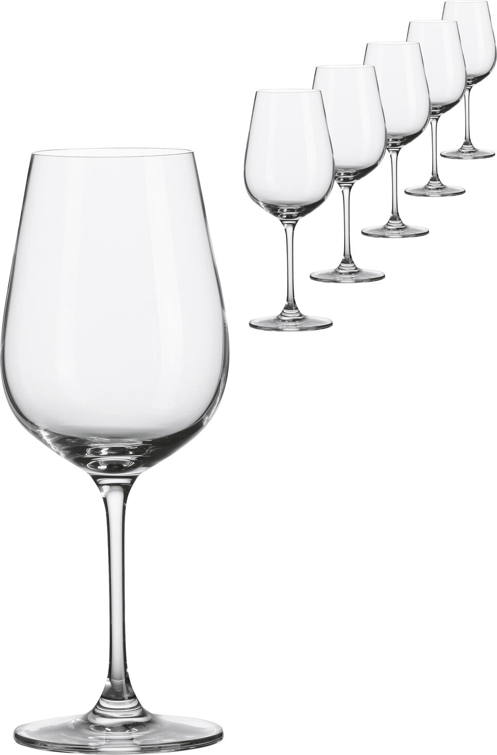 VEGA Medina Red Wine Glass, 480ml High-Quality Crystal Glass, Slender Tall Goblet with Thin Rim, Dishwasher-Safe for Professional Catering