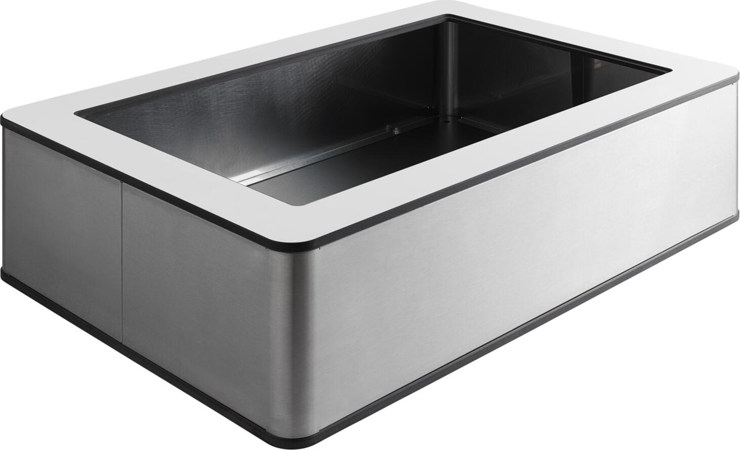 Vitrină pentru bufet VEGA Fundale, Inox 18/10 GN 1/1, 2 containere GN 1/2, Capac rulant Sturgis din Tritan, 63 x 42.5 x 33.9 cm
