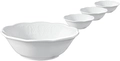 VEGA Menuett White Porcelain Conical Coup Bowl with Filigree Relief, 450 ml, 16 cm Diameter, 5.3 cm Height, Set of 4 pieces, Dishwasher and Microwave Safe