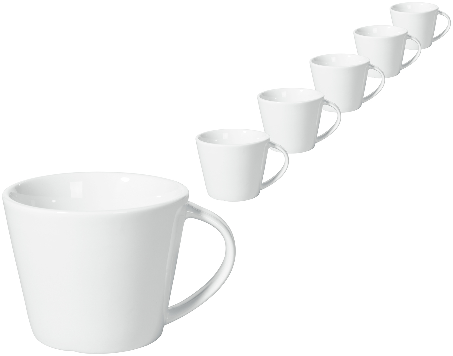 VEGA Bebida Porcelain Latte Cup, 300 ml, White, Robust Milk Coffee Cup, Dishwasher and Microwave Safe, 9.8 cm Diameter
