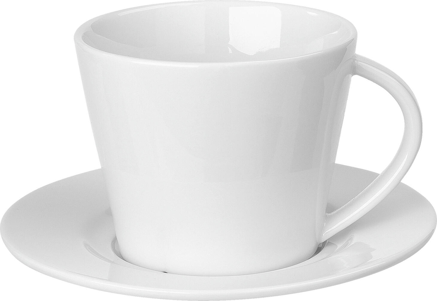 VEGA Bebida Porcelain Latte Cup, 300 ml, White, Robust Milk Coffee Cup, Dishwasher and Microwave Safe, 9.8 cm Diameter